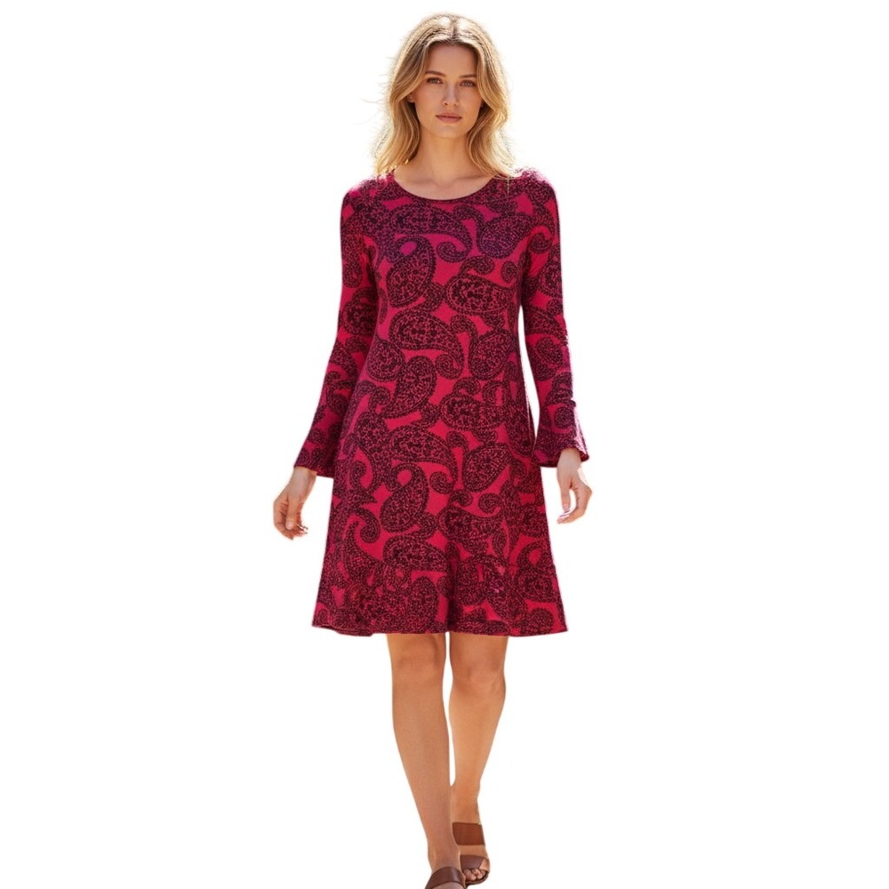 Michael Michael Kors Azalea Floral Paisley Print Flounce Dress Size Large